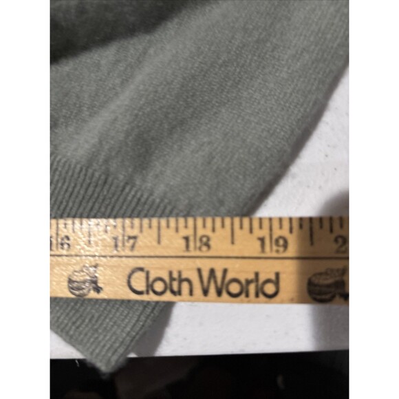 Nordstrom 100% Cashmere Sweater Mens Large Green/Gray Crewneck Pullover - Picture 10 of 11
